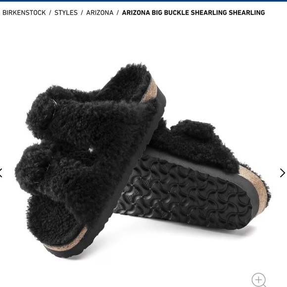 Birkenstock Shoes - BIRKENSTOCK Arizona Big Buckle Shearling Sandals -NWT- Teddy Black- Women’s 7